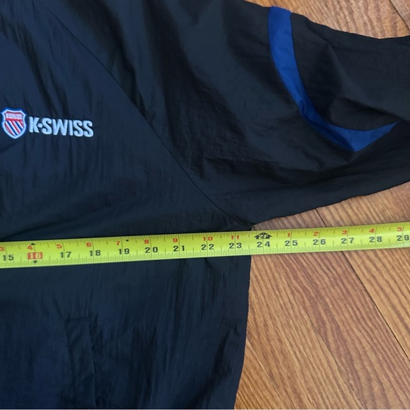 Forever 21 K Swiss Black Wind Breaker Jacket with Red and Blue Details - Picture 4 of 7